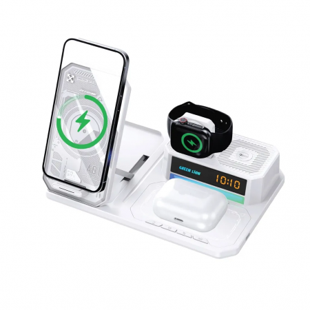 شیراز تبلتاستند شارژ وایرلس چند کاره ۶ در ۱ گرین لاین مدل Green Lion 6in1 Multifunctional Wireless Charger