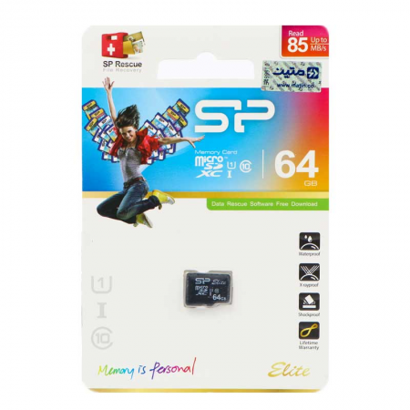رم میکرو 64 گیگ سیلیکون پاور Silicon Power Elite U1 85MB/s بدون خشاب